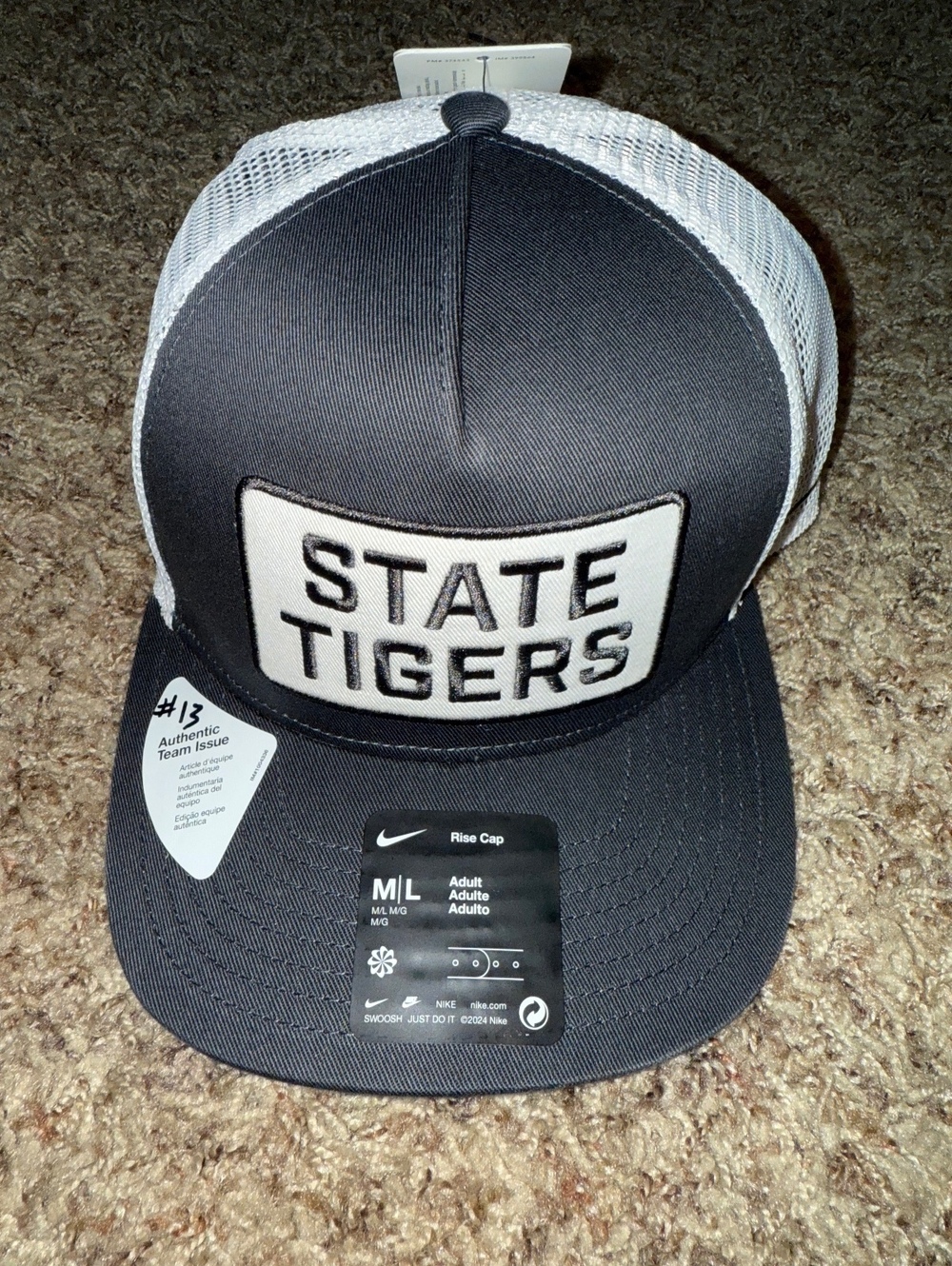 Nike Mens Roaring Tigers LSU College On-Field Rise Engineered Trucker Hat Sample